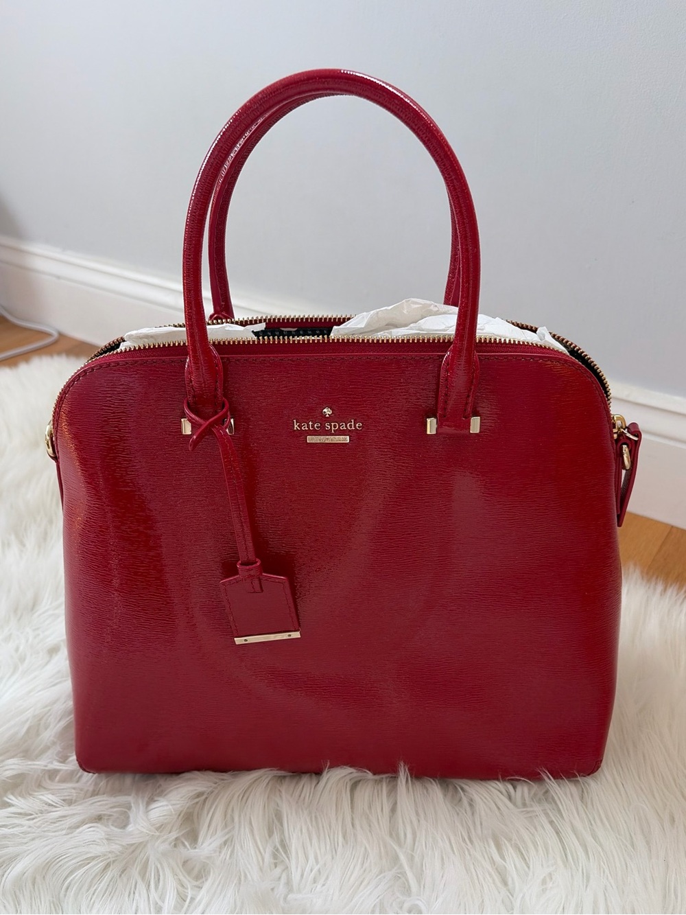 kate spade New York Red Patent Leather Satchel Brand New